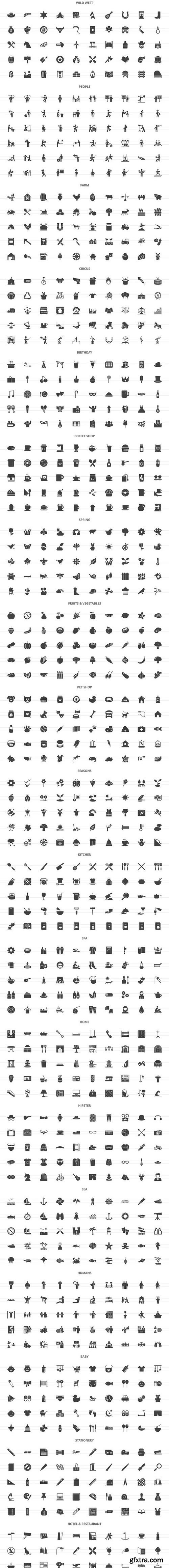 CM - 2490 Nature & Lifestyle Glyph Icons 2041199