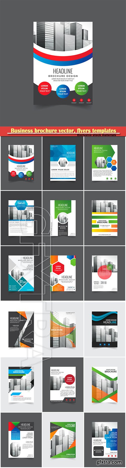 Business brochure vector, flyers templates, report cover design # 101