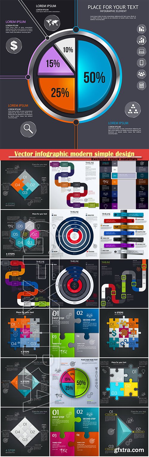 Vector infographic modern simple design