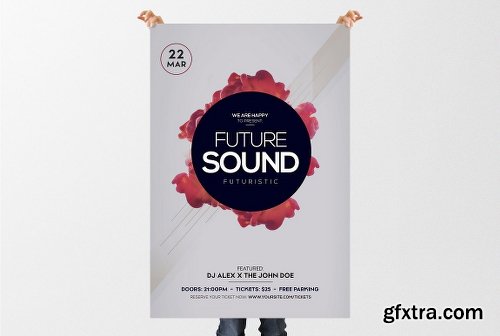 CreativeMarket Futuristic Sound - PSD Flyer Vol.2 2106424