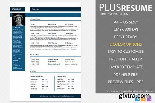 CreativeMarket PlusRESUME - CV & Cover Letter 2105940