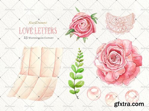 CreativeMarket Love Letter Clipart 2075195