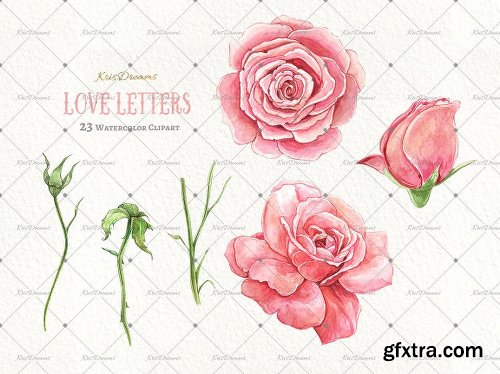 CreativeMarket Love Letter Clipart 2075195