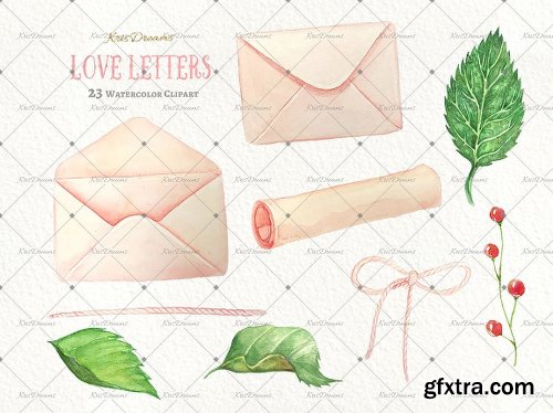 CreativeMarket Love Letter Clipart 2075195