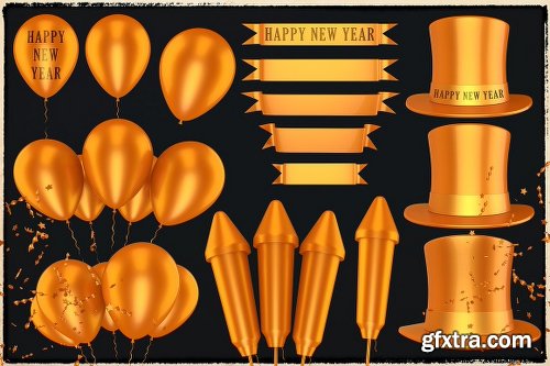 CreativeMarket New Year 3D PNG Items Pack 2088417