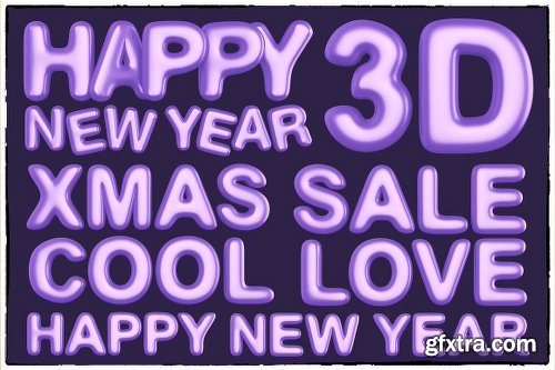 CreativeMarket New Year 3D PNG Items Pack 2088417