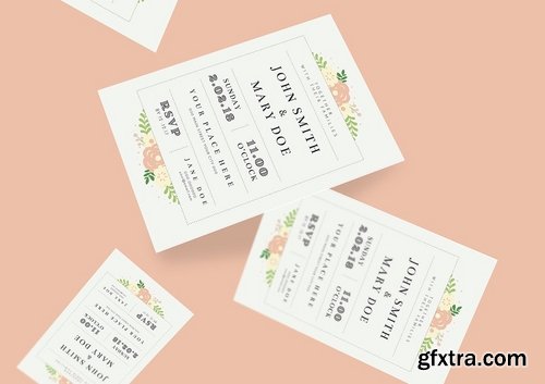 GraphicRiver - Simple Floral Wedding Invitation 21112541