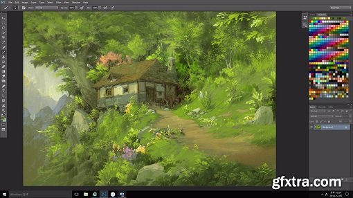 Gumroad - Paperblue - Hut in the Woods_Digital Painting - Part 1 of 3