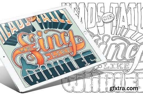 CreativeMarket Colorful Words Vol.1: Coloring Book 2028825