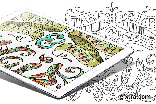 CreativeMarket Colorful Words Vol.1: Coloring Book 2028825