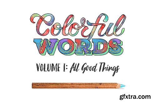 CreativeMarket Colorful Words Vol.1: Coloring Book 2028825