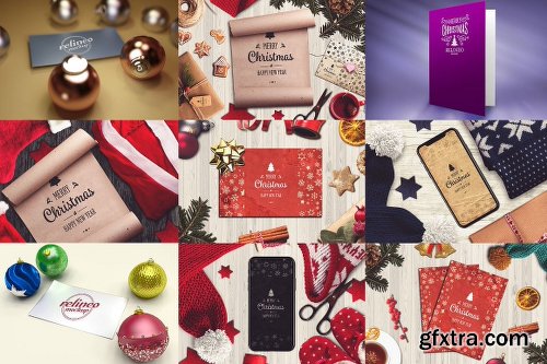 CreativeMarket 50 PSD Christmas Mock-up Mega Bundle 2027448