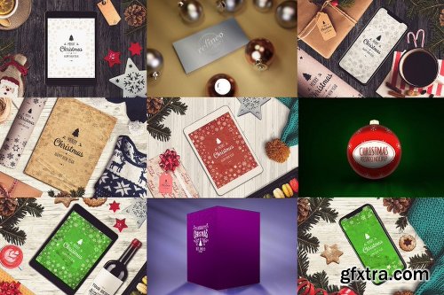 CreativeMarket 50 PSD Christmas Mock-up Mega Bundle 2027448