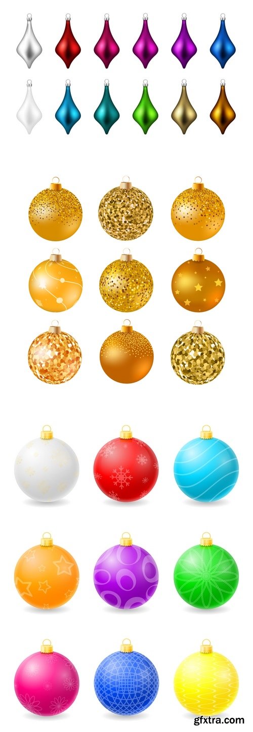 Vectors - Shiny Christmas Balls Set 7