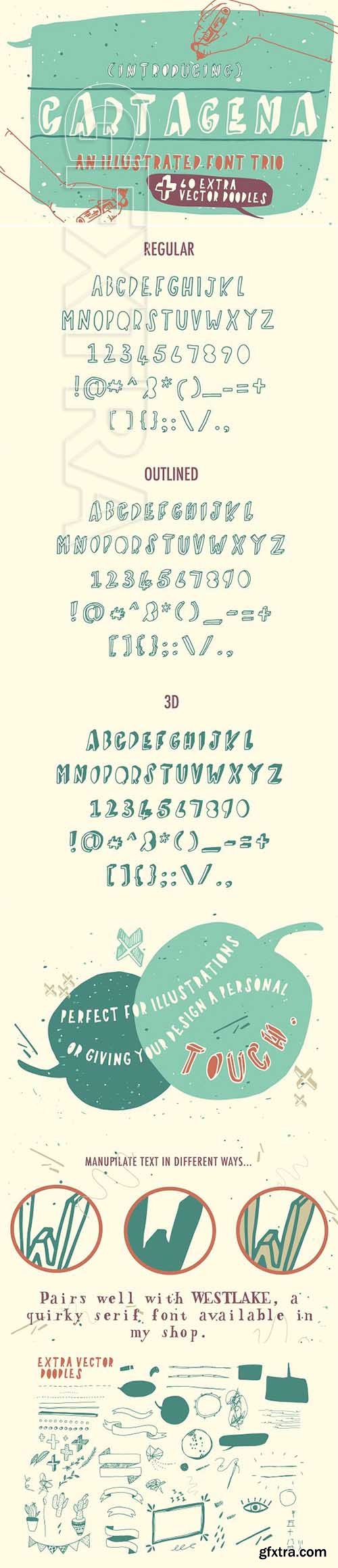 CreativeMarket - Cartagena Hand Drawn Font 2109587