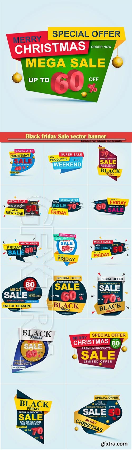 Black friday Sale vector banner, big sale template design