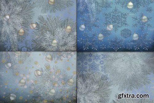 CreativeMarket Christmas night scrapbook background 2044930