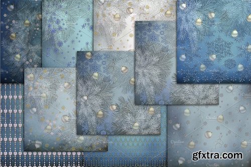 CreativeMarket Christmas night scrapbook background 2044930