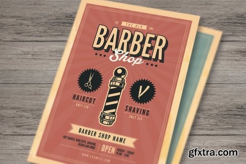 Old Retro Barbershop Flyer