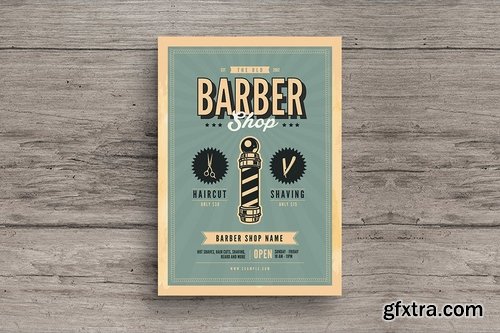 Old Retro Barbershop Flyer