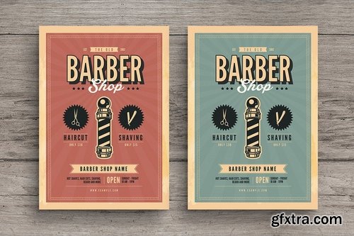 Old Retro Barbershop Flyer