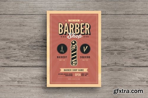 Old Retro Barbershop Flyer