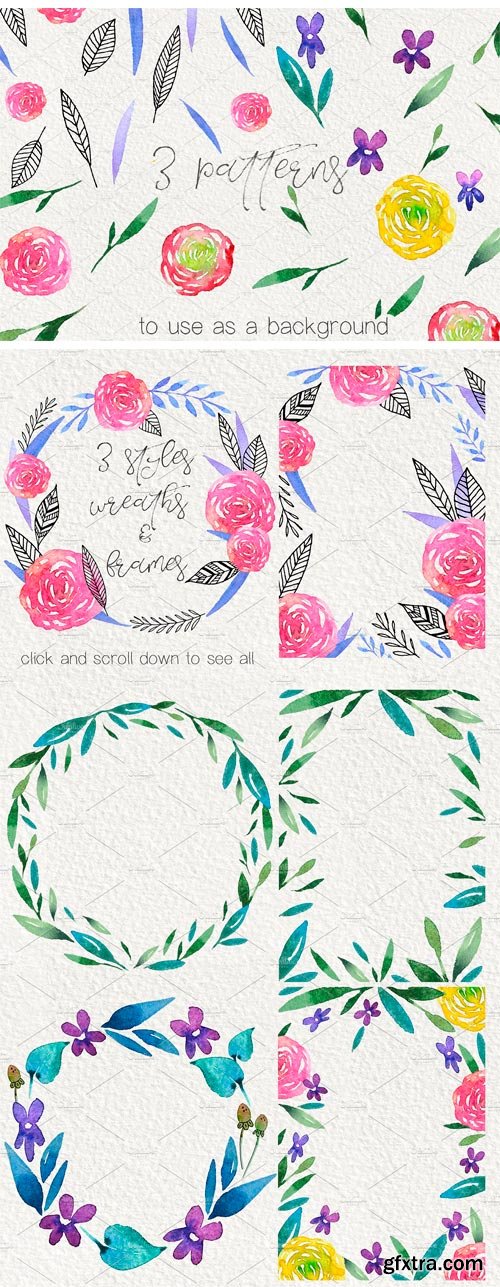 CM - Flower Wine - Watercolor Design Kit 2052627