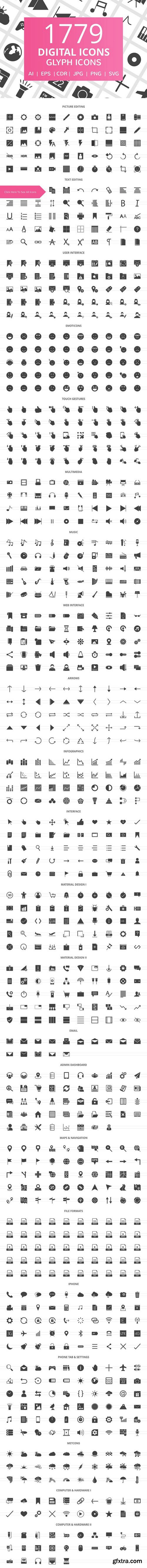 CM - 1779 Digital Glyph Icons 2041053