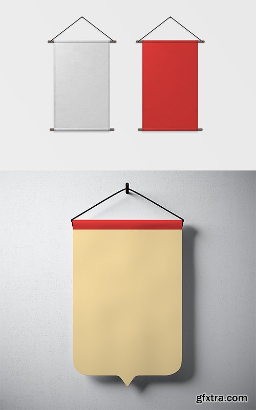 PSD Mock-Ups - Vertical Hanging Canvases