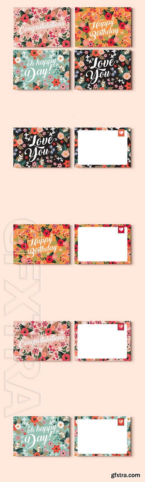 CreativeMarket - Floral Card Collection 2129908