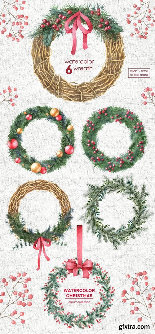 CM - Watercolor Christmas cliparts 2063867