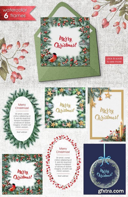 CM - Watercolor Christmas cliparts 2063867