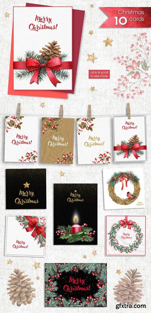 CM - Watercolor Christmas cliparts 2063867