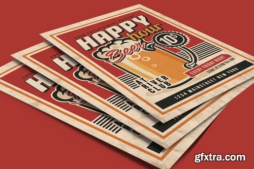 GraphicRiver - Happy Hour Vintage Flyer 21124617