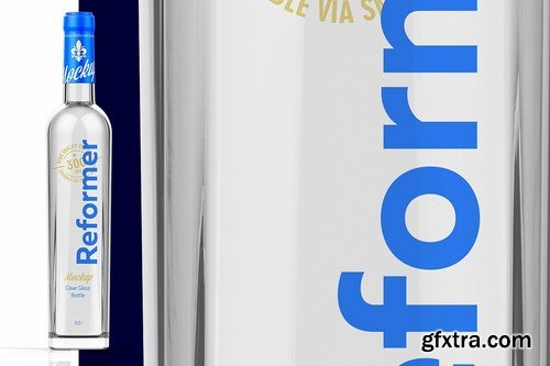 CM - Clear Glass Bottle with Gin Mockup 0 2117946