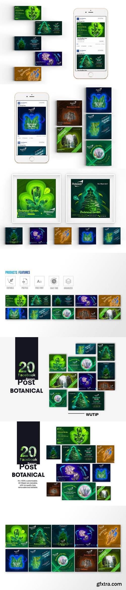 20 Facebook Post Banners - Botanical