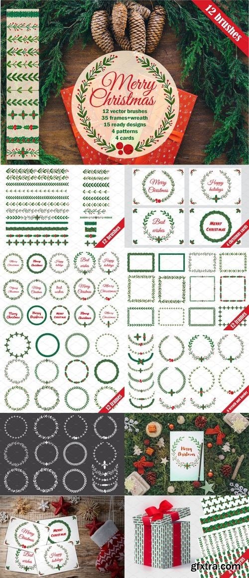 CM - Christmas wreath and brushes 2046638