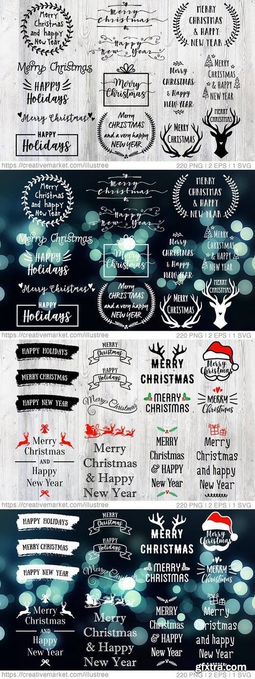 CM - 220 Christmas Overlays, vector set 2000650