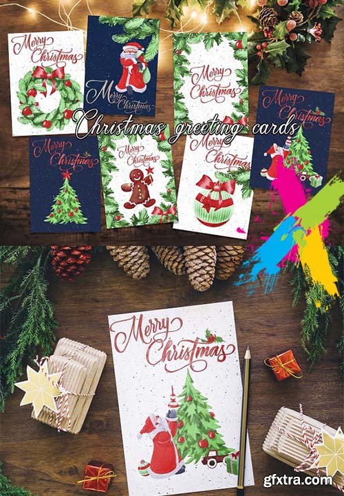 CreativeMarket - Christmas greeting cards 2097754