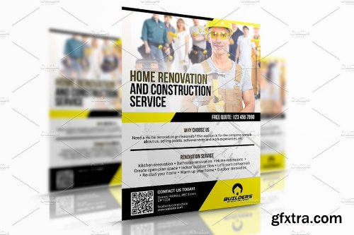 CreativeMarket Construction Services Flyer Design 2089184