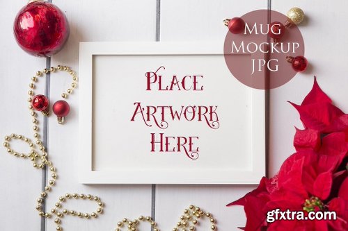 CreativeMarket 4 Frame Mockups - Red Christmas 2090436