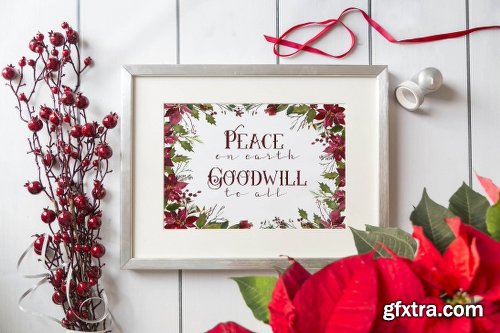 CreativeMarket 4 Frame Mockups - Red Christmas 2090436