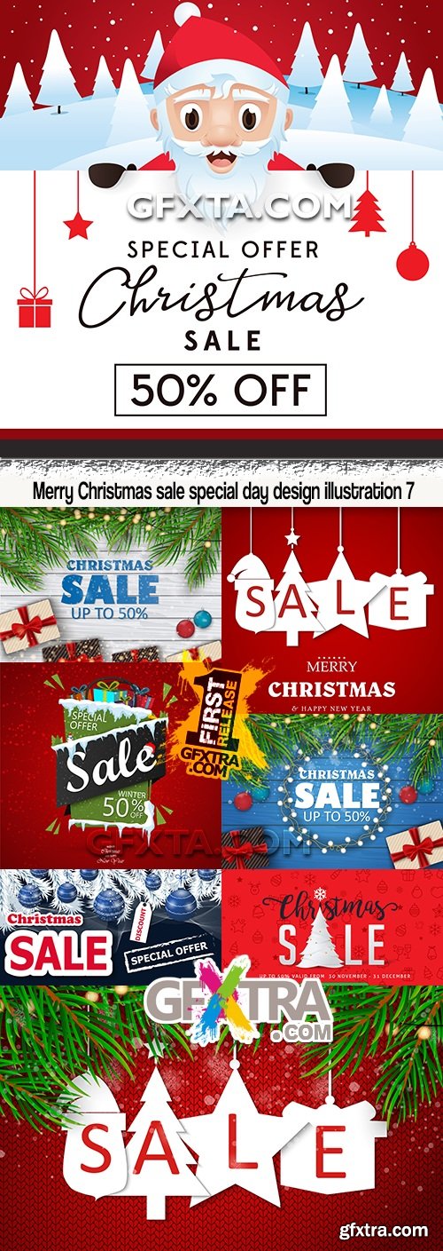 Merry Christmas sale special day design illustration 7