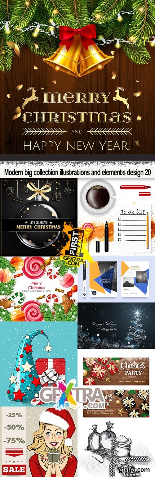 Modern big collection illustrations and elements design 20