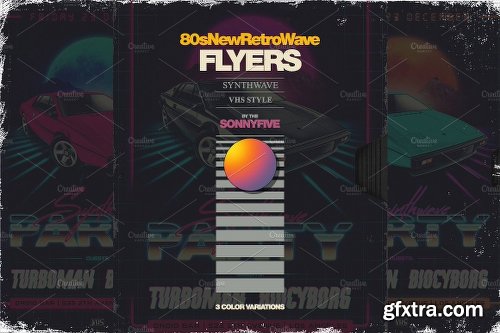 CreativeMarket 80s NewRetroWave flyers 2104229