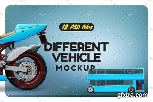 CreativeMarket 18 Different Vehicle Mock-up 2085778