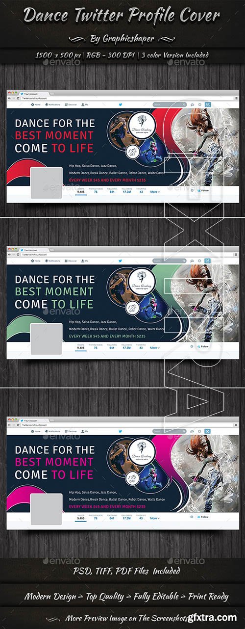 GraphicRiver - Dance Twitter Profile Cover 21078443