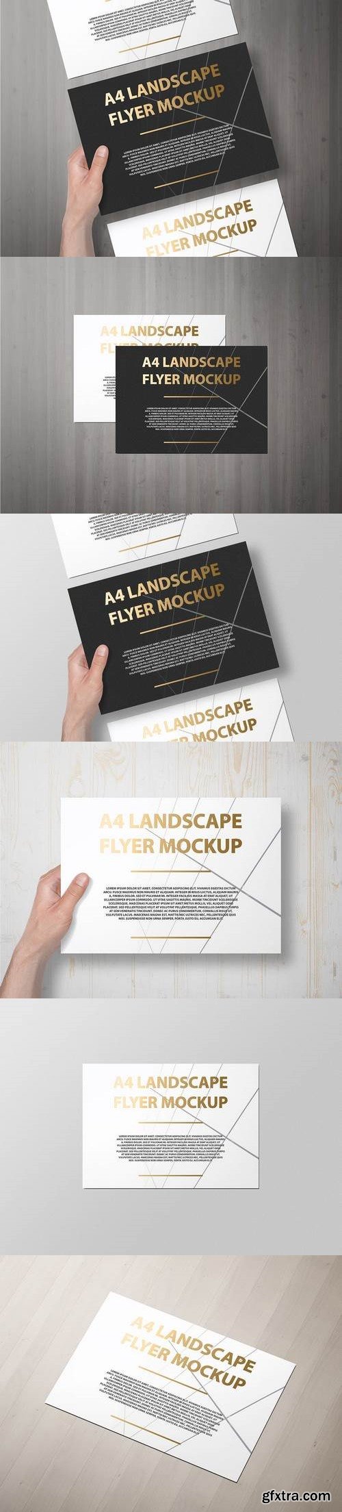 A4 Landscape Flyer / Poster Mockup - Foil Stamping