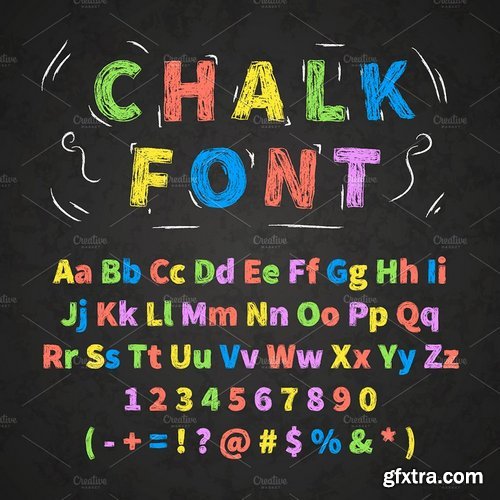 CM - Colorful retro hand drawn chalk font 2072237