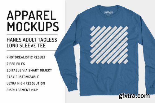 CreativeMarket Hanes LongSleeve Tee Mockups 1891166